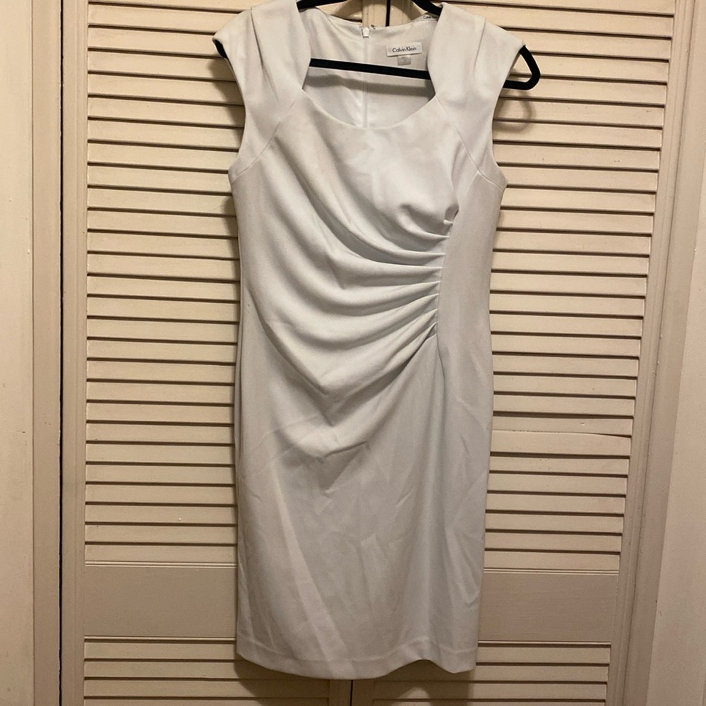 Baby blue casual dress.